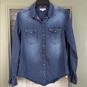 Calvin Klein Women's Dark Blue Denim Shirt